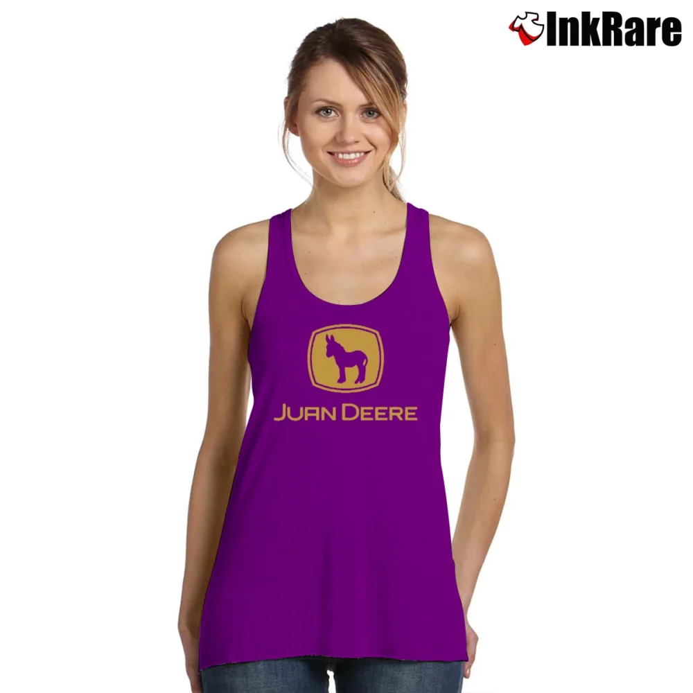 Women’s Juan Deere Funny Spoof Green Tank Top in purple | Lightweight, Movement-Friendly