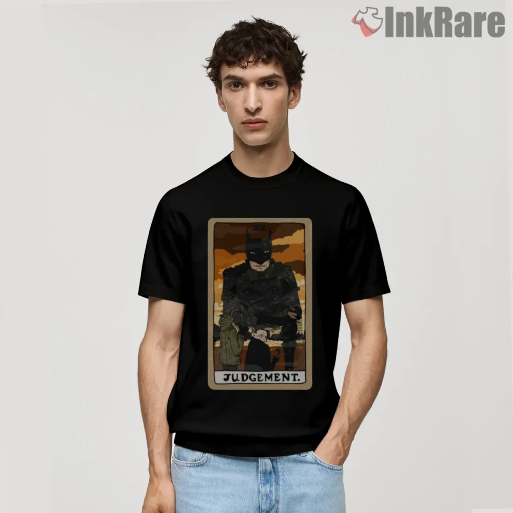 Judgement Arcana Dark Knight Tarot Shirt on black short sleeve shirt for men graphic tee