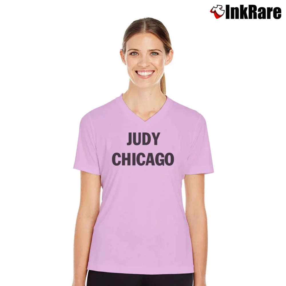 Women’s Judy Chicago Graphic Art V-Neck Tee in light pink | Chic Neckline, Soft Texture