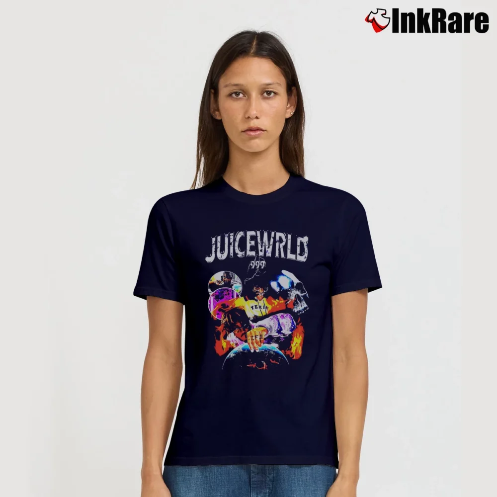 Women’s Juice Wrld 90s Inspired 999 Signature T-Shirt in navy | Soft, Flattering Fit