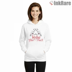 Jujutsu High School Know Your Place Symbol Anime Shirt on white hoodie for women graphic tee