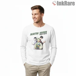 Jujutsu Kaisen Trio Chapter Cover Anime Shirt on white long sleeve shirt for men graphic tee