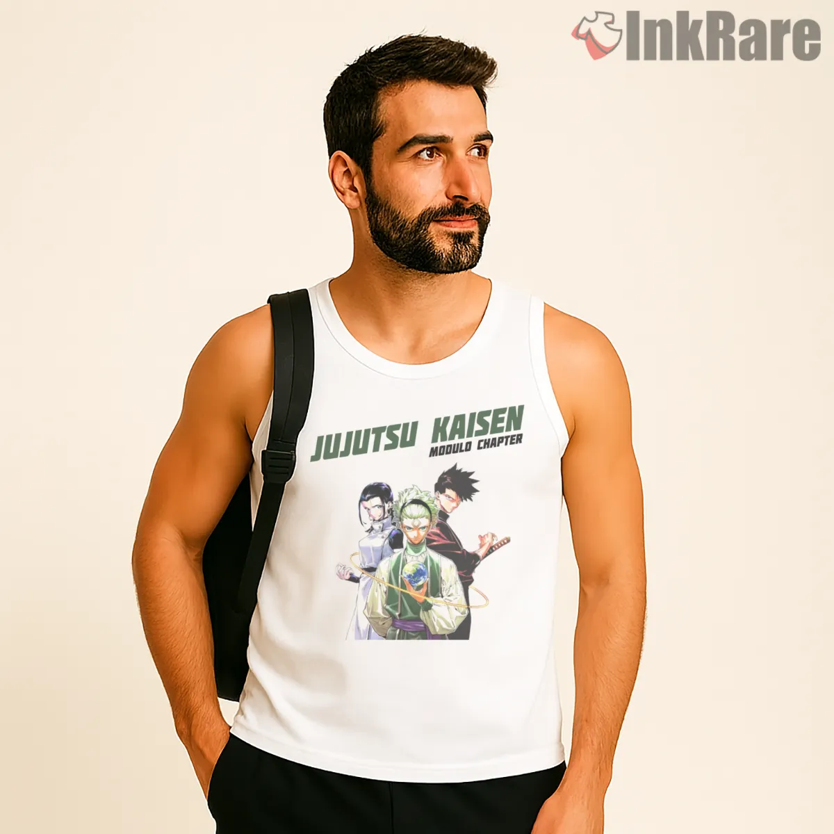 Jujutsu Kaisen Trio Chapter Cover Anime Shirt on white tank top for men graphic tee