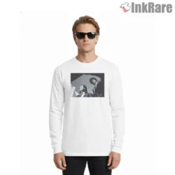 Jules And Vincent City Angle Portrait Shirt on white long sleeve shirt for men graphic tee