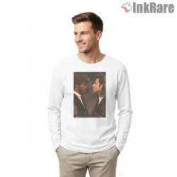 Jules And Vincent Smoky Portrait Shirt on white long sleeve shirt for men graphic tee