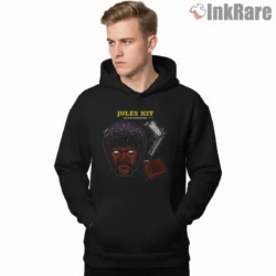 Jules Winnfield Essentials Kit Shirt on black hoodie for men graphic tee