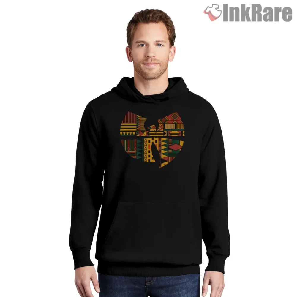 Juneteenth Freedom Wu Tang Pattern Shirt on black hoodie for men graphic tee