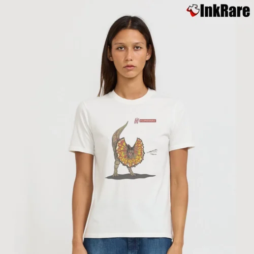Jurassic Park Dilophosaurus Women’s Tee in white – Effortless Style Women’s Jurassic Park Dilophosaurus T-Shirt in white | Soft, Flattering Fit