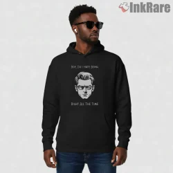 Jurassic Park Ian Malcolm Right All The Time Quote Portrait Shirt on black hoodie for men graphic tee