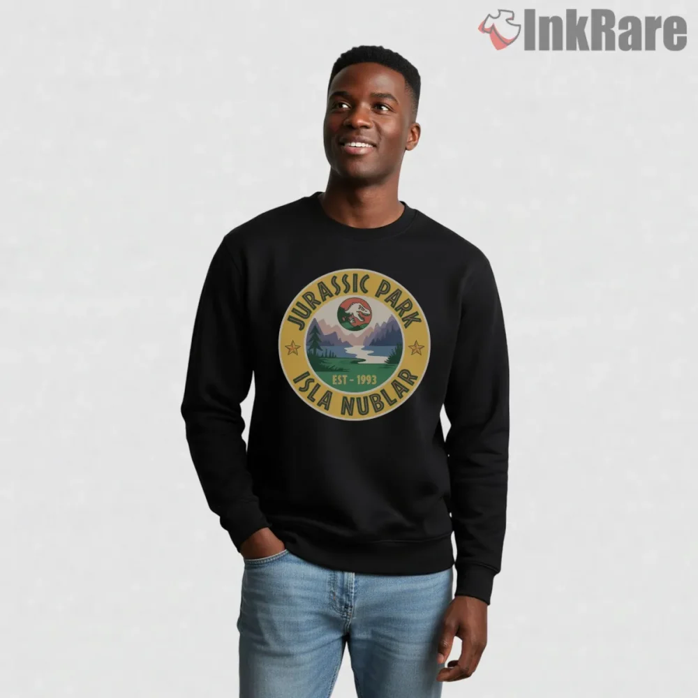 Jurassic Park Isla Nublar Vintage National Park Badge Shirt on graphic shirt for men graphic tee