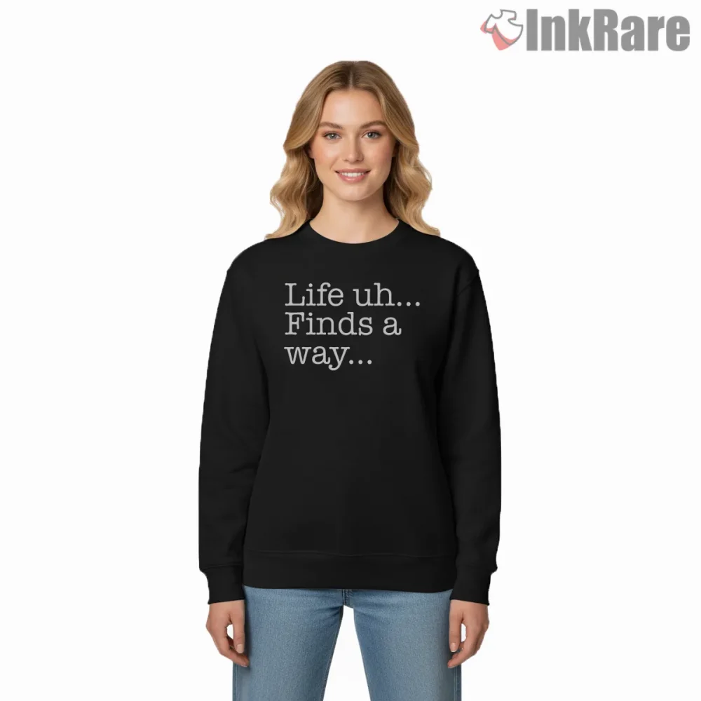 Jurassic Park Life Finds A Way Minimal Typography Shirt on graphic shirt for women graphic tee