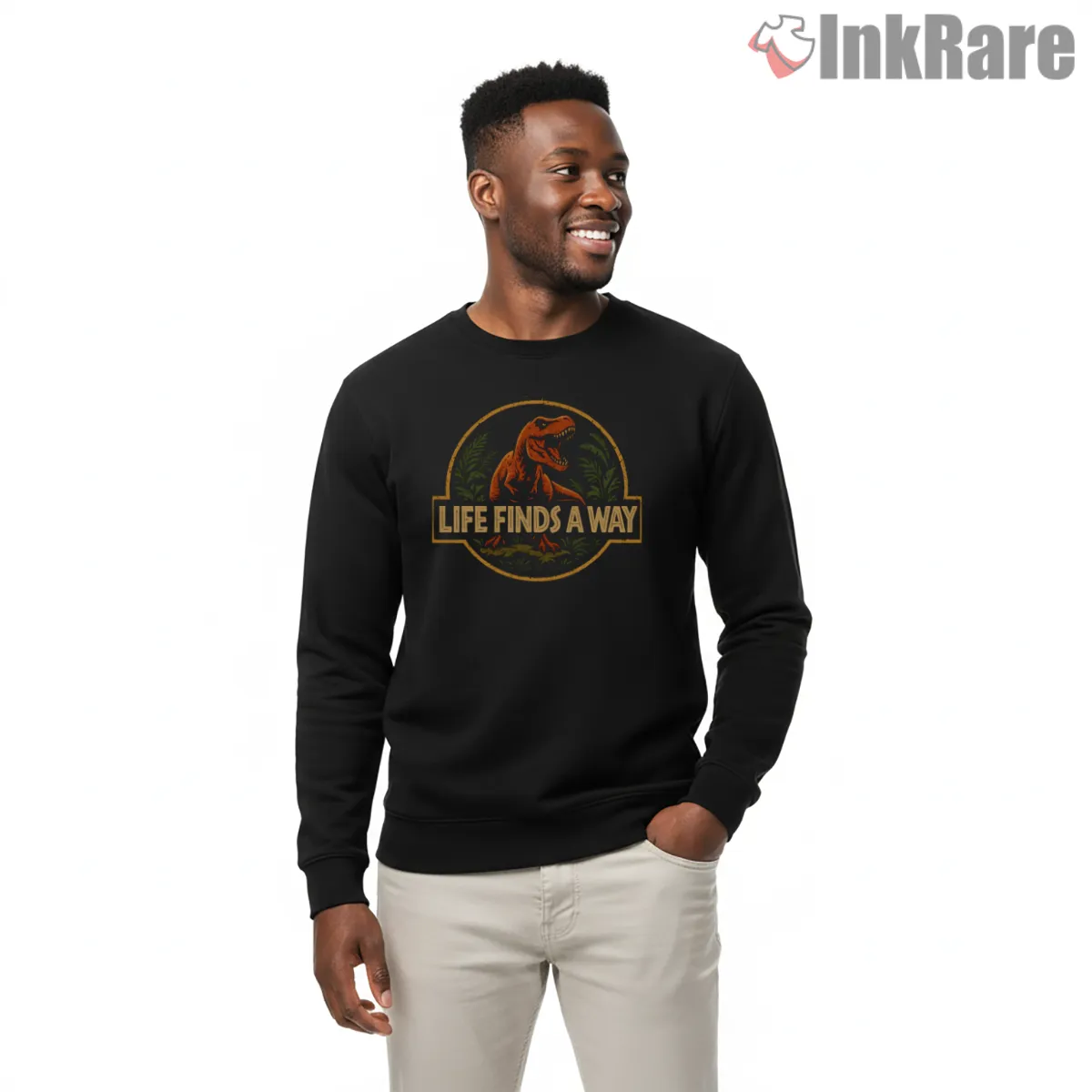 Jurassic Park Life Finds A Way T Rex Emblem Shirt on graphic shirt for men graphic tee