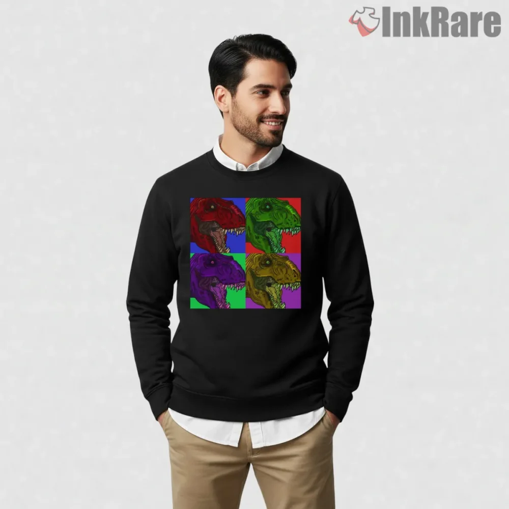 Jurassic Park Pop Art T Rex Color Block Shirt on graphic shirt for men graphic tee