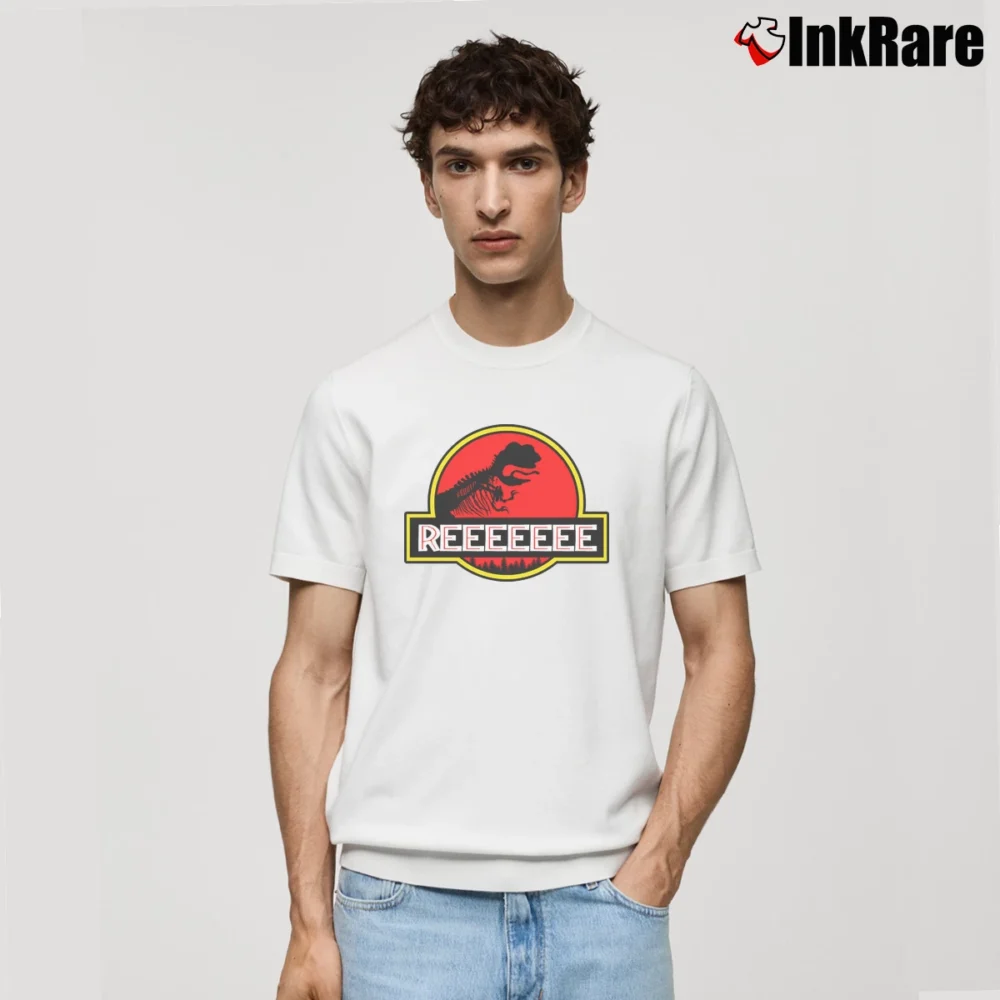 Men’s Jurassic Pepe Frog Park Parody Classic T-Shirt in white | Soft, Breathable Everyday Wear