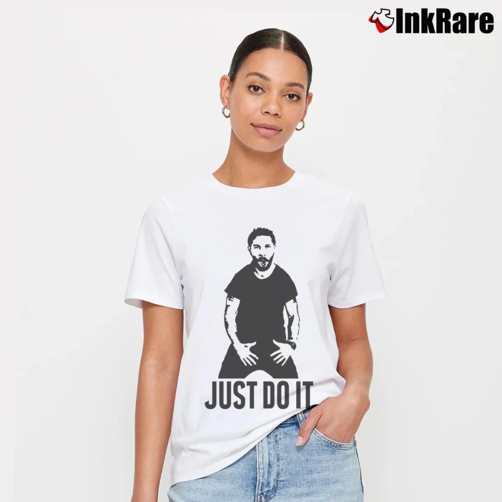 Women’s Just Do It Shia Labeouf Funny Parody Signature T-Shirt in white | Soft, Flattering Fit