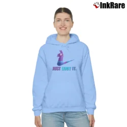 Women’s Just Loot It Fortnite Parody Cozy Hoodie in light blue | Warm, Structured, Stylish
