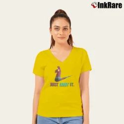 Women’s Just Loot It Fortnite Parody V-Neck Tee in yellow | Chic Neckline, Soft Texture