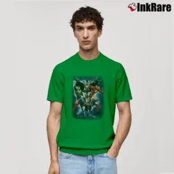 Men’s Justice League Superman Batman Flash Green Lantern Classic T-Shirt in irish green | Soft, Breathable Everyday Wear