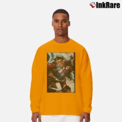 Men’s Justice League Wonder Woman Superman Power Kiss Graphic Long-Sleeve Shirt in orange | Sleek, Lightweight, Year-Round Wear