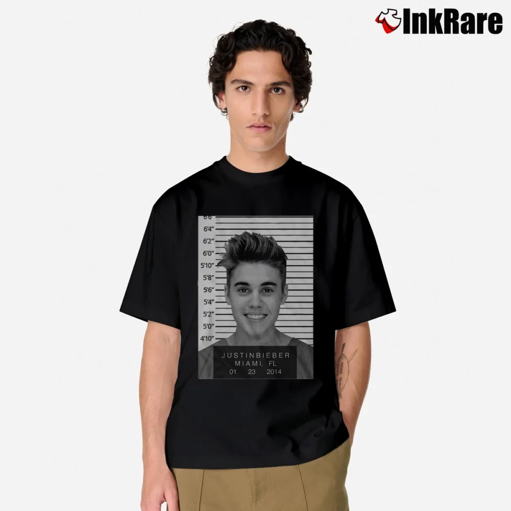 Men’s Justin Bieber Mugshot Marvel Style Classic T-Shirt in black | Soft, Breathable Everyday Wear