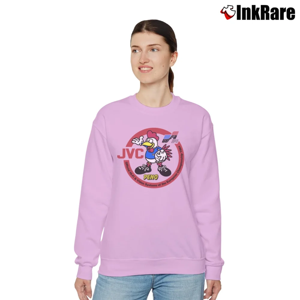 Women’s JVC UEFA 1984 European Football Mascot Relaxed Sweatshirt in light pink | Soft, Laid-Back Vibe