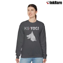 Women’s K9 Yogi Pd Funny Dog Graphic Relaxed Sweatshirt in charcoal | Soft, Laid-Back Vibe