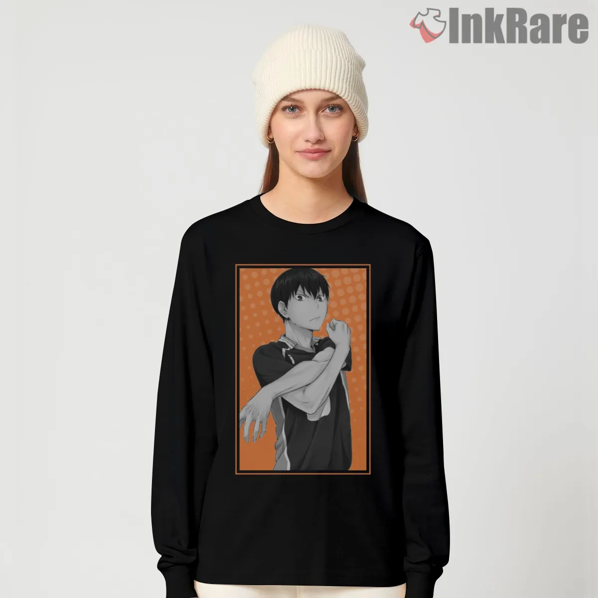Kageyama Tobio Clean Minimalist Anime Portrait Shirt on black long sleeve shirt for women graphic tee
