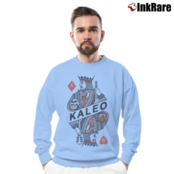 Men’s Kaleo Band Logo Music Graphic Crewneck Sweatshirt in light blue | Cozy Fabric, Clean Style