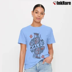Women’s Kaleo Band Logo Music Graphic Signature T-Shirt in light blue | Soft, Flattering Fit