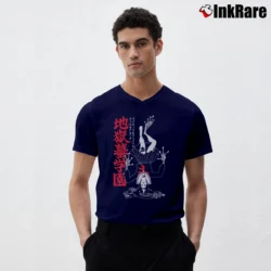 Men’s Kamikaze Attack Hell Toad Academy V-Neck Tee in navy | Sharp, Breathable, Everyday Staple