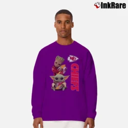 Men’s Kansas City Chiefs Baby Yoda Groot Star Wars Long-Sleeve Shirt in purple | Sleek, Lightweight, Year-Round Wear