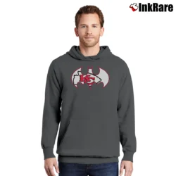 Men’s Kansas City Chiefs Batman NFL Mashup Pullover Hoodie in charcoal | Cozy, Durable, Modern Fit