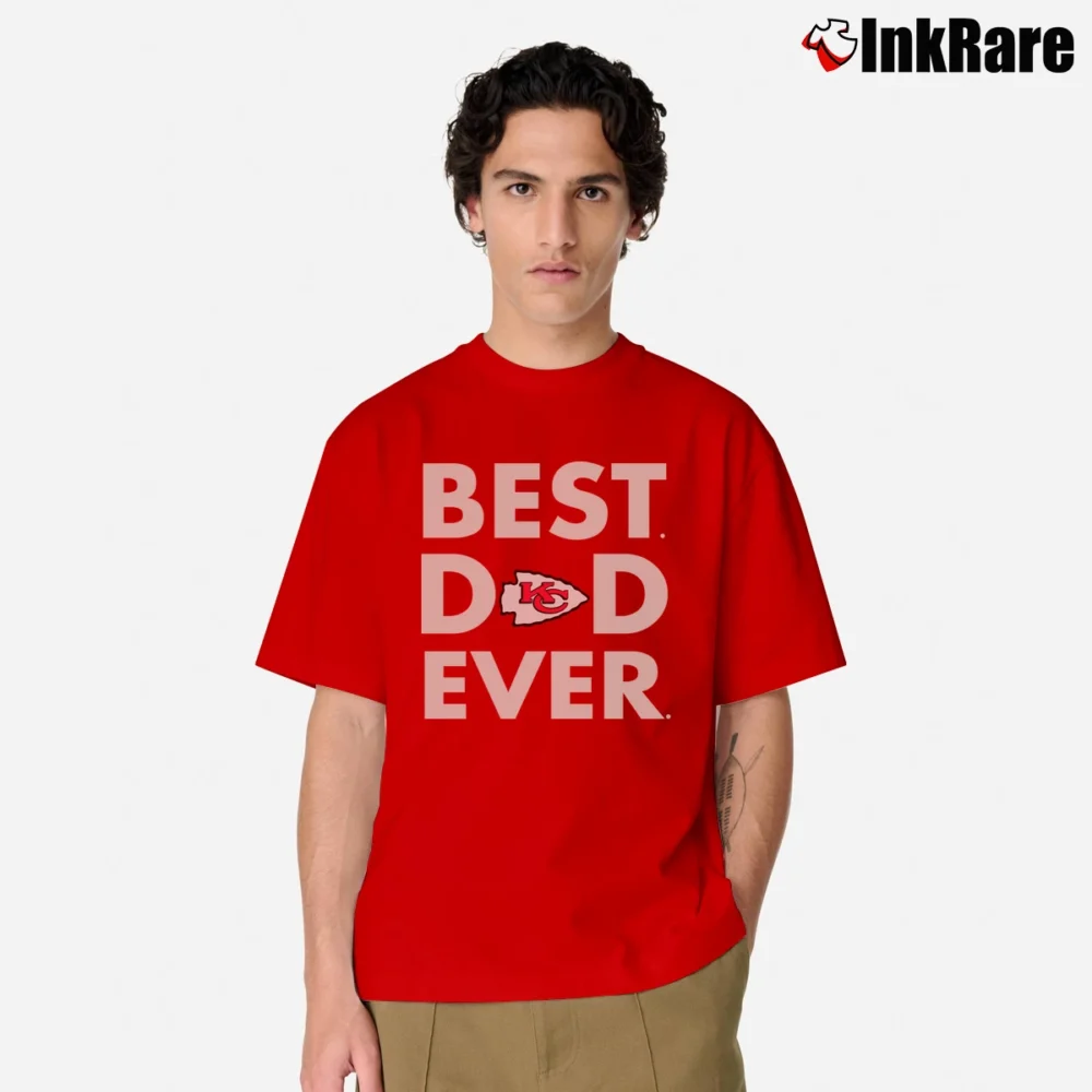 Men’s Kansas City Chiefs Best Dad Ever Classic T-Shirt in red | Soft, Breathable Everyday Wear
