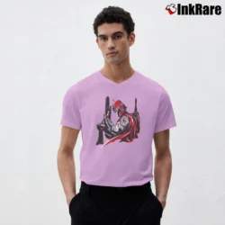 Men’s Kansas City Chiefs Boba Fett Star Wars NFL V-Neck Tee in light pink | Sharp, Breathable, Everyday Staple