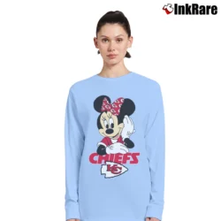 Women’s Kansas City Chiefs Football Mimi Mouse Disney Long-Sleeve Top in light blue | Sleek, Versatile, All-Season