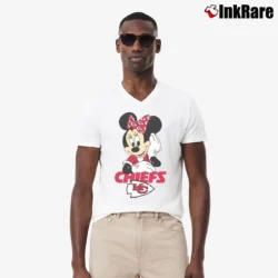 Men’s Kansas City Chiefs Football Mimi Mouse Disney V-Neck Tee in white | Sharp, Breathable, Everyday Staple