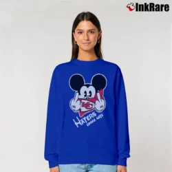 Women’s Kansas City Chiefs Mickey Mouse Haters Gonna Hate Football Relaxed Sweatshirt in royal blue | Soft, Laid-Back Vibe