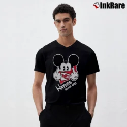 Men’s Kansas City Chiefs Mickey Mouse Haters Gonna Hate Football V-Neck Tee in black | Sharp, Breathable, Everyday Staple