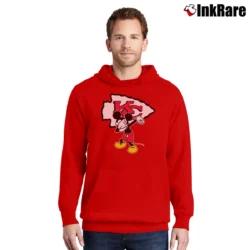 Men’s Kansas City Chiefs Mickey Mouse Super Bowl Fan Pullover Hoodie in red | Cozy, Durable, Modern Fit