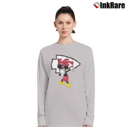 Women’s Kansas City Chiefs Mickey Mouse Super Bowl Fan Long-Sleeve Top in sport grey | Sleek, Versatile, All-Season
