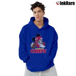 Men’s Kansas City Chiefs NFL Mickey Mouse Football Fan Pullover Hoodie in royal blue | Cozy, Durable, Modern Fit