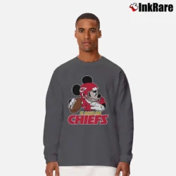 Men’s Kansas City Chiefs NFL Mickey Mouse Football Fan Long-Sleeve Shirt in charcoal | Sleek, Lightweight, Year-Round Wear