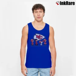 Men’s Kansas City Chiefs Snoopy And Charlie Brown Super Bowl Tank Top in royal blue | Breathable, Active-Friendly Design