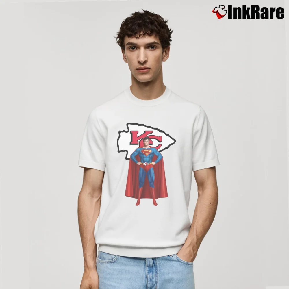 Men’s Kansas City Chiefs x Superman Logo Graphic Classic T-Shirt in white | Soft, Breathable Everyday Wear
