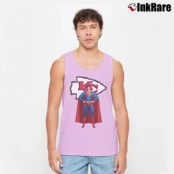Men’s Kansas City Chiefs x Superman Logo Graphic Tank Top in light pink | Breathable, Active-Friendly Design
