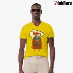 Men’s Kansas City Chiefs x Superman Logo Graphic V-Neck Tee in yellow | Sharp, Breathable, Everyday Staple