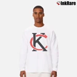 Men’s Kansas City Dual Monogram Long-Sleeve Shirt in white | Sleek, Lightweight, Year-Round Wear
