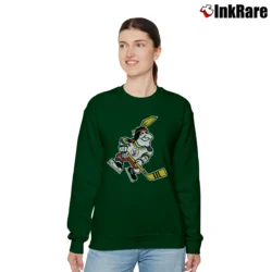 Women’s Kansas City Scouts Mascot Retro Hockey Graphic Relaxed Sweatshirt in forest green | Soft, Laid-Back Vibe