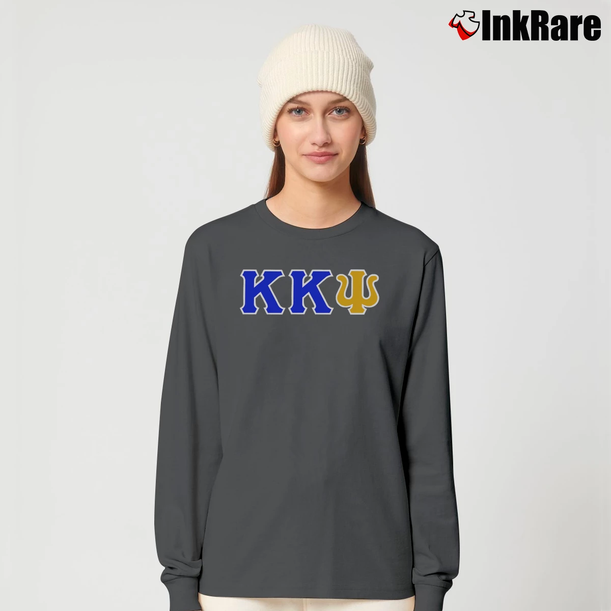 Women’s Kappa Kappa Psi Twill Letter Long-Sleeve Top in charcoal | Sleek, Versatile, All-Season
