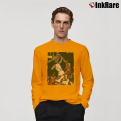 Men’s kareem abdul jabbar vs julius erving for NBA Legends Fans Long-Sleeve Shirt in orange | Sleek, Lightweight, Year-Round Wear